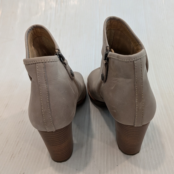 GEOX Respira Women's Gray leather peep toe ankle booties size 38 - Picture 5 of 10